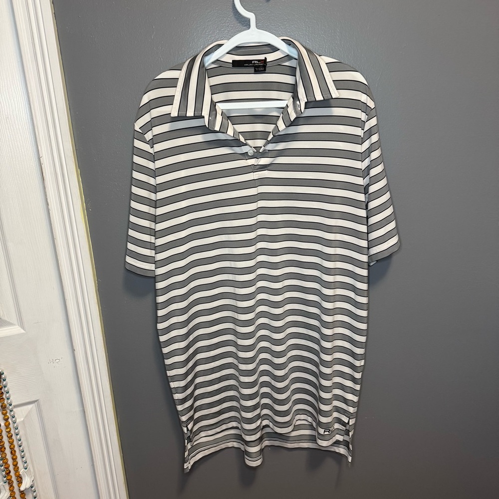 Ralph Lauren Men's Polo Shirt - Black and White Stripes